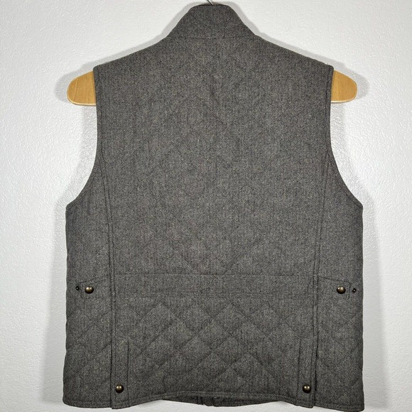 Jos A Bank Quilted Vest Herringbone Wool Blend Collar Buckle Men 1X Big & Tall - Picture 4 of 10